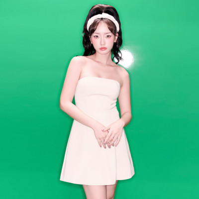 DOTTIE -  Đầm cúp ngực dáng A - Beige - D0560