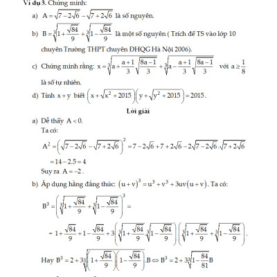 Các Chuyên Đề Bồi Dưỡng Học Sinh Giỏi Đại Số Lớp 9