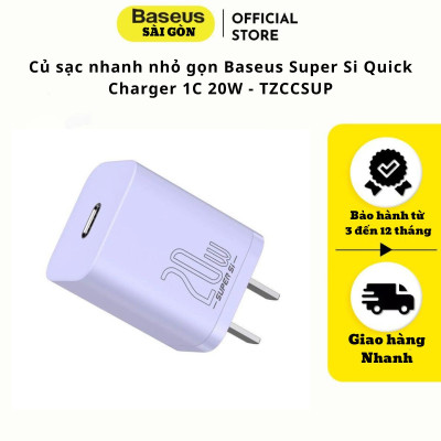 Củ sạc nhanh nhỏ gọn Baseus Super Si Quick Charger 1C 20W CCSUP- Hàng chính hãng