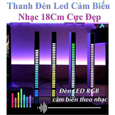 Thanh Đèn Led Cảm Biến Nhạc 18cm Dùng Dây Cắm Trực Tiếp Cực Đẹp Kèm Chân Đế
