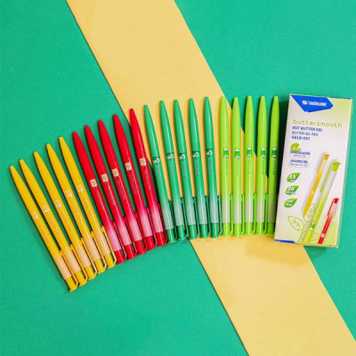 Hộp 20 Bút Gel Buttersmooth B 0.5 mm - Thiên Long GELB-031 - Phiên Bản Trà - Mực Xanh