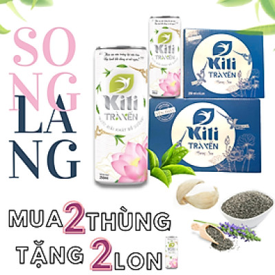 COMBO SONG LANG-Thùng 6+12 lon TRÀ YẾN HẠT CHIA KITI,Trà xanh kết hợp yến sào từ thiên nhiên vừa ngon vừa bổ giúp cải thiện sức khỏe