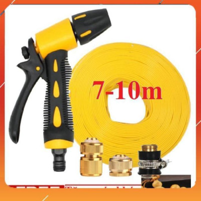 ️Evoucher Bộ dây vòi xịt nước rửa xe, tưới cây , tăng áp 3 lần, loại 7m, 10m 206319 đầu đồng, cút đồng,+  móc khoá