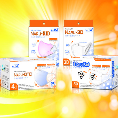 Khẩu trang 4 lớp giấy lọc kháng khuẩn NARU OTC