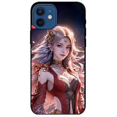 Ốp lưng dành cho Iphone 12 - 12 Pro - 12 Pro Max - 13 Mini - 13 - 13 Pro - 13 Pro Max - Mỹ Nữ Áo Đỏ Đen - Hàng Chính Hãng