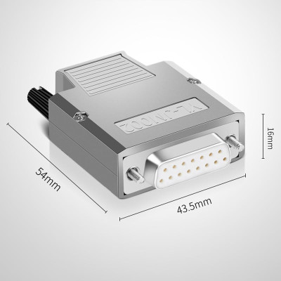 Đầu bấm cổng DB15 cái female bắt vít kèm vỏ ốp kẽm chân đồng mạ vàng 24K HD-LINK YL-JM002-15F. Hàng Chính Hãng !!!