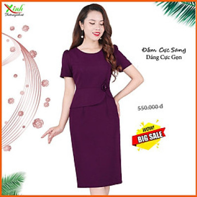 Đầm Peplum Kết Hoa Thủ Công Cực Sang