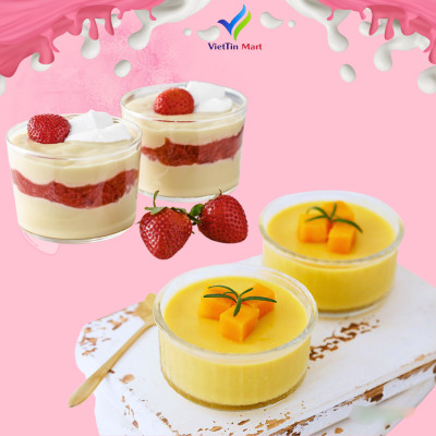 Set Làm Pudding 5 Vị Lựa Chọn Trứng, Dâu, Socola, Môn, Matcha VietTin Mart