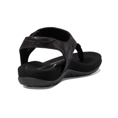 Giày sandal sức khỏe nữ Aetrex Ellie Black - giày quai hậu nâng vòm, đế đệm giảm đau chân