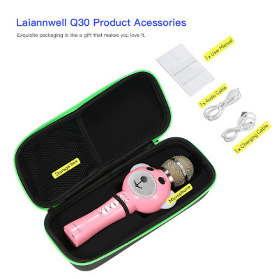 Máy nghe nhạc Laiannwell Q30 Micro BT Karaoke không dây USB có Micrô để hát