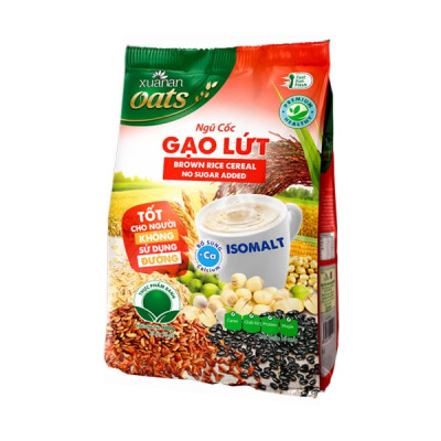 Combo 2 túi: Ngũ Cốc Gạo Lứt Huyết Rồng ít đường 400G + N.Cốc Gạo Lứt No Sugar[đường ăn kiêng]400G(Tặng Kèm 2 Túi Yến Mạch 150G)