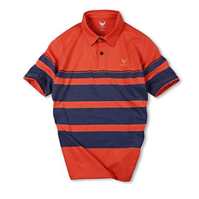 Áo Thun Polo Nam Sọc Ngang Thân Màu Cam Trẻ Trung, Lịch Sự 2021 