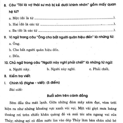 Đề Kiểm Tra Định Kì Tiếng Việt - Toán - Khoa Học- Lịch Sử - Địa Lí 5 - Tập 2