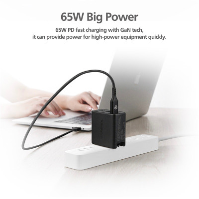 Củ sạc MicroPack POWER SERVER GaN 65W MWC-265PD Nhỏ Gọn Tặng Kèm Đầu Cắm US/ EU/ UK Hàng Chính Hãng