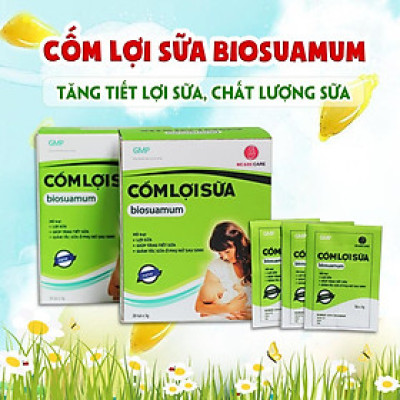 Cốm lợi sữa Biosuamum - Tăng tiết lợi sữa thảo dược - 1 gói dùng thứ x 3 gram