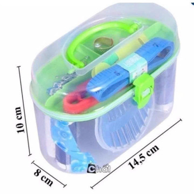 Bộ Kim Chỉ May Vá Đa Năng 2 Tầng – Có Kéo, Kim, Chỉ Nhiều Màu, Thước, Khuy Áo