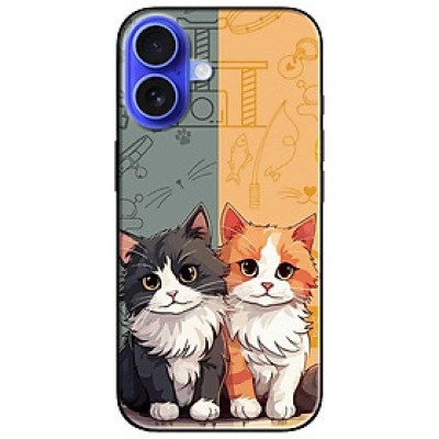 Ốp lưng dành cho Iphone 16 - 16 Plus - 16 Pro - 16 Pro Max - Hai Bé Mèo - Hàng Chính Hãng