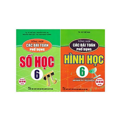 Sách - Tổng Hợp Các Bài Toán Phổ Dụng Số Học + Hình Học Lớp 6 - Combo 2 Cuốn - Dùng Chung Các Bộ SGK Hiện Hành - Hồng Ân