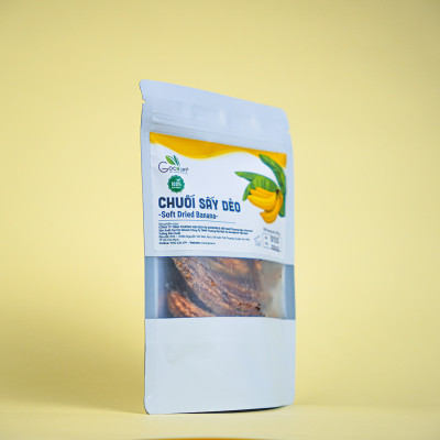 Chuối sấy dẻo Goce - Túi 150g - Chuối sấy nguyên trái thơm ngon, đồ ăn vặt