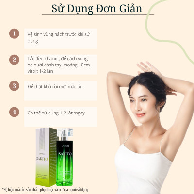 Xịt Khử Mùi Hôi Nách SAKITO LANCEJ 50ml, Khử Mùi Toàn Thân, Ngăn Tiết Mồ Hôi, Lưu Hương Suốt 24H