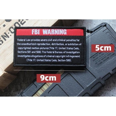 Patch_ miếng dán velcro vải cảnh báo của FBI_chiến thuật