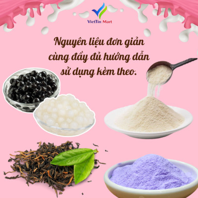 Set Nguyên Liệu Pha Trà Sữa Khoai Môn (Thành phẩm 30 35 ly) VietTin Mart