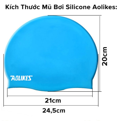 Mũ Bơi Nón Bơi Người Lớn Silicone Siêu Co Giãn Hãng Aolikes AL5010 – Siêu Bền, Mềm, Chống Thấm Nước