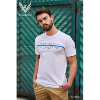 Áo thun OVERCO trắng đen năng động unisex 2021
