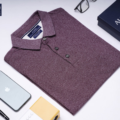 Áo phông nam Aligro Algplo49 cổ dệt màu hồng