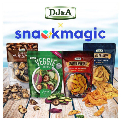 Nấm hương sấy giòn vị tỏi ớt DJ&A 65g - thuần chay, vegan - Skitake mushroom crisps smoked chilli & garlic