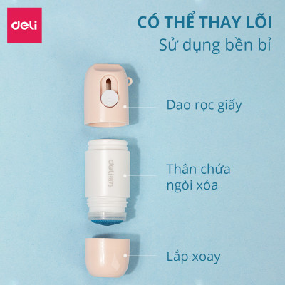 Bút Xóa Thông Tin Trên Bill Đơn Hàng Giấy In Nhiệt Kèm Dao Rọc Giấy Deli - Dụng Cụ Bóc Mở Đơn Hàng Online - Che Bảo Mật Thông Tin Đơn Hàng Nhỏ Gọn Tiện Lợi - JQ122 