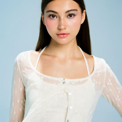 DOTTIE - Set áo hoa li ti - Trắng kem - T0980