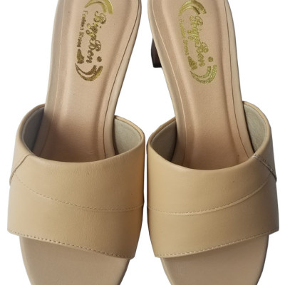 Dép Cao Gót Nữ Da Bò BIGGBEN Cao 5 Phân DCG50