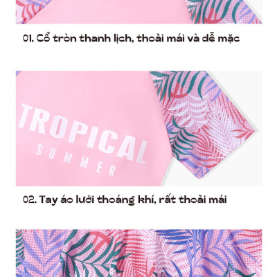 Bộ bơi nữ 2 mảnh dáng áo bơi thun tay ngắn & quần váy đùi nữ tính, phong cách trẻ trung, chất thun bơi lạnh đẹp, co giãn tốt, mịn mát, có size lớn | KT604