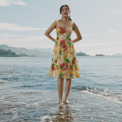 Đầm Linen Xoè Dâm Bụt DRE200 Thời trang thiết kế Hity