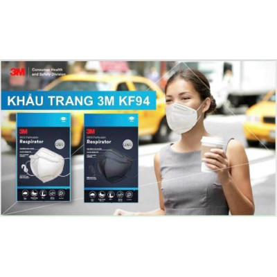 Set 10 chiếc khẩu trang 3M 9013 Tiêu chuẩn KF94 trắng/ đen