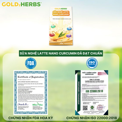 Sữa nghệ GoldzHerbs Latte Nano Curcumin – 14 gói/ 500g