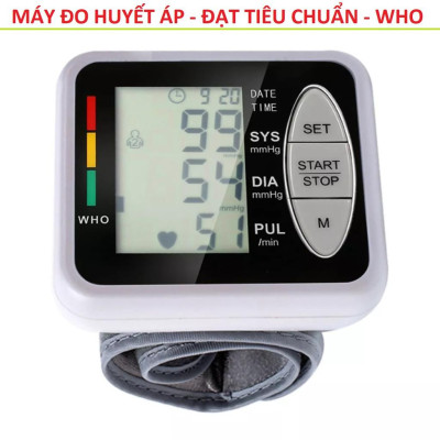 Máy đo huyết áp nhịp tim cổ tay điện tử gia đình đạt Tiêu chuẩn WHO siêu chính xác