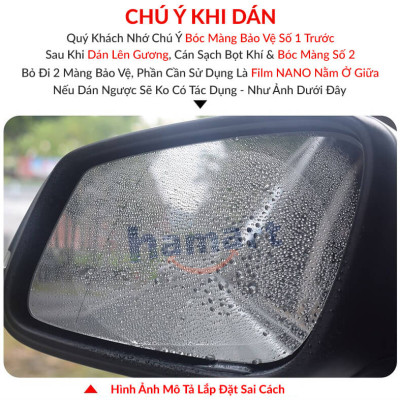 Bộ Miếng Dán Chống Nước Gương Ô Tô Xe Máy Dán Kính Chống Mưa Chống Đọng Nước Phủ NANO Cao Cấp