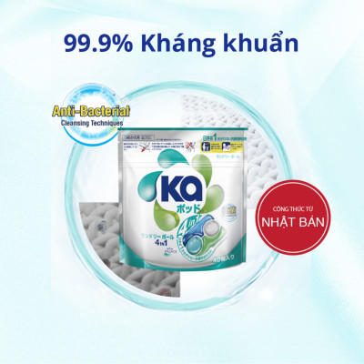 Combo 2 Túi Viên Giặt Xả Đa Năng 4 Trong 1 KA Universal (40 Viên/ Túi)