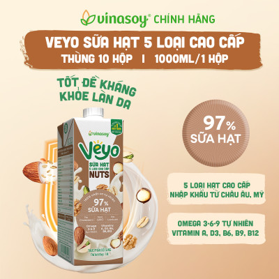 Thùng Veyo sữa hạt 05 loại cao cấp (10 hộp x 1 Lít)