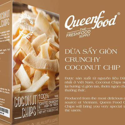 Dừa Sấy Khô Queenfood Coconut Chips (2 Hộp)