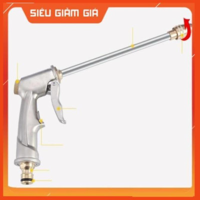 Bộ dây vòi xịt nước rửa xe, tưới cây . tăng áp 3 lần, loại 7m, 10m 206701-2 đầu đồng,cút, + tặng khăn phượt