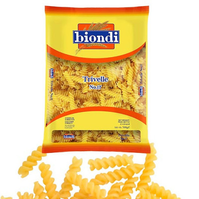 COMBO 5 Gói Nui Xoắn Trivelle Số 17 Biondi 500g | Biondi Trivelle No.17 500g