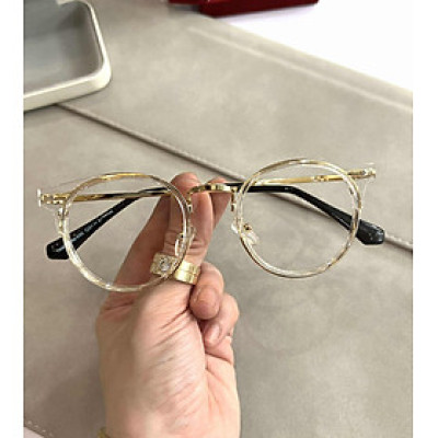 Kính mát trong suốt thời trang dáng tròn cao cấp