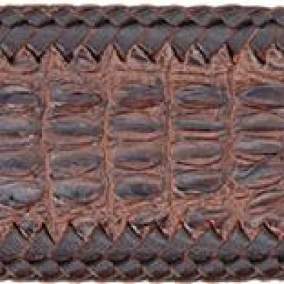 Thắt lưng nam da cá sấu Huy Hoàng nguyên con lớn đầu cá sấu màu nâu đất HT4255