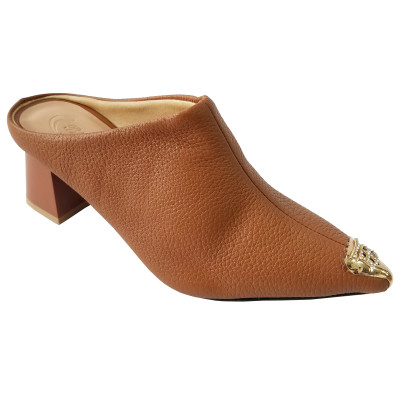 Dép Cao Gót Nữ BIGGBEN Da Bò Cao 6 Phân DCG81