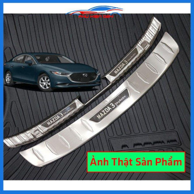 Ốp chống trầy cốp Mazda 3 2020-2021 inox sáng bóng bảo vệ xe chống va đập