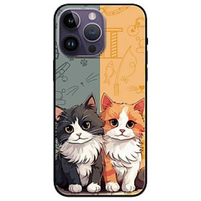 Ốp lưng dành cho Iphone 14 - 14 Plus - 14 Pro - 14 Pro Max - Hai Bé Mèo - Hàng Chính Hãng