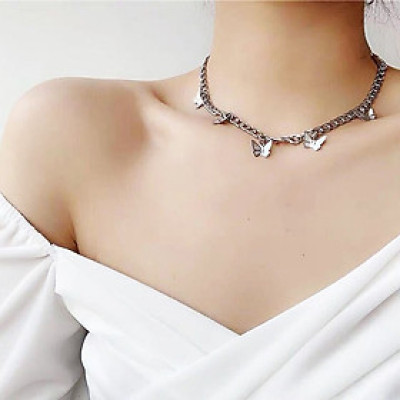 Vòng cổ cánh bướm unisex titan thép
